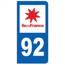 Stickers plaque 92 Hauts-de-Seine