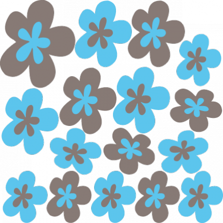 Stickers Fleurs design bleu marron