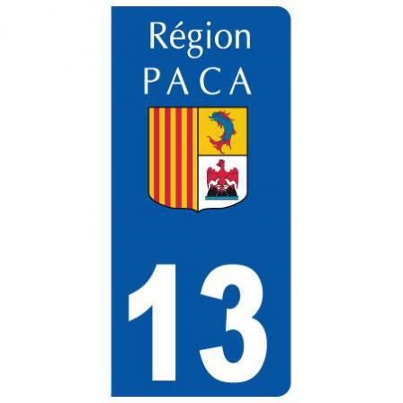 Stickers plaque 13 Provence Alpes CÃ´tes dAzur