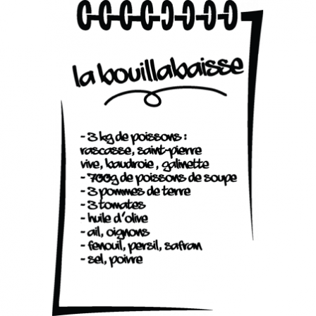 Stickers Recette de la Bouillabaisse