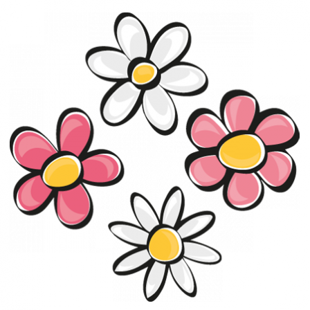 stickers fleurs blanches et roses