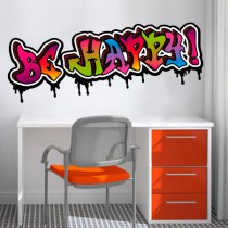 Stickers Graffiti Be Happy couleurs
