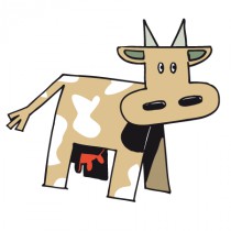 Stickers dessin de vache