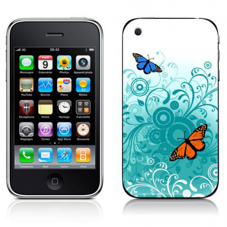 Stickers iPhone papillon turquoise