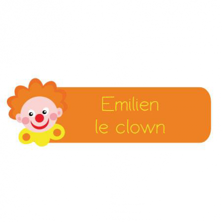 Stickers porte-nom clown à personnaliser