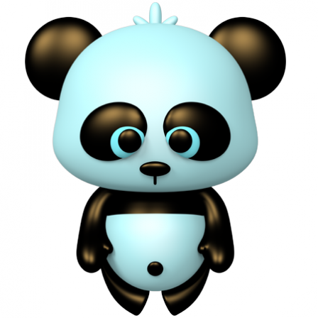 Stickers Panda bleu 1