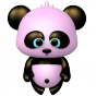 Stickers Panda rose 1