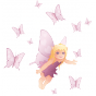 Stickers fée-papillon et ses 10 papillons blonde Féeriz