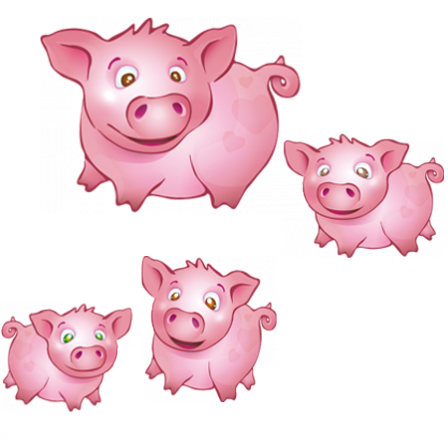 Stickers déco champêtre - cochons
