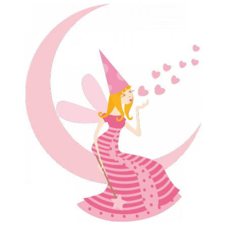 Stickers Fée Lune Rose