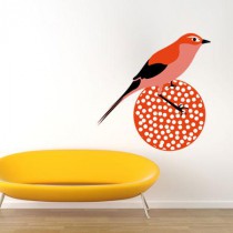 Stickers oiseau orange et sa boule
