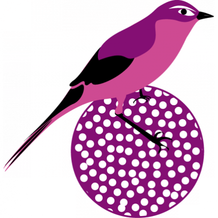 Stickers oiseau rose et mauve
