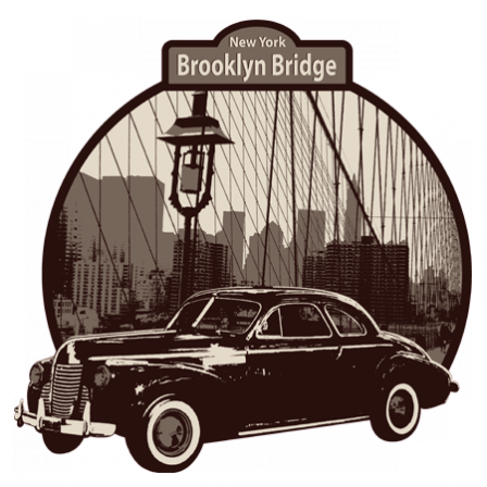 Stickers Brooklyn Bridge et voiture