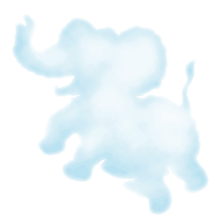 Stickers aérien nuage éléphant - rigolonimbus