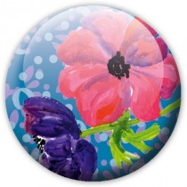 Badge anemones fond bleu