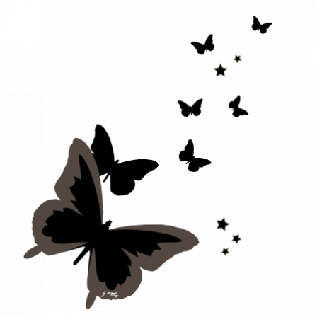 Stickers Butterfly noir
