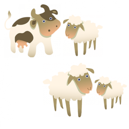 Stickers agneaux et vache