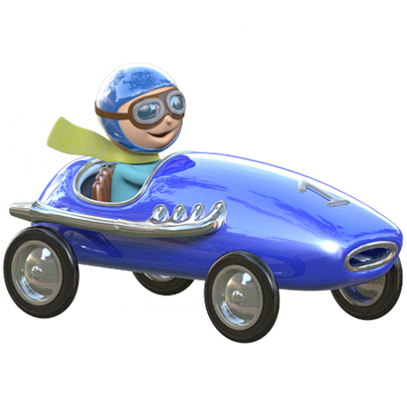 Stickers voiture de course bleue