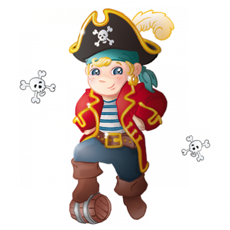 Stickers capitaine blond - ptits pirates