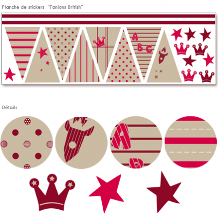 Stickers Sweet Graphique -  Fanions British