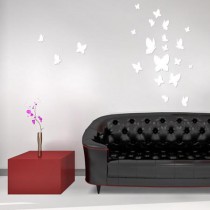 Stickers aérien envolée de 21 papillons