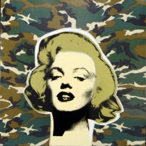 Poster Pop Art Marilyn sur motif camouflage