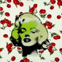 Poster pop Art Marilyn sur motif cerises