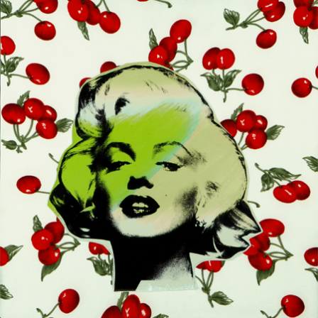 Stickers Pop Art Marilyn motif cerises