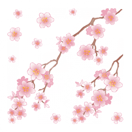 Stickers adorable branche fleurie - cherry blossom