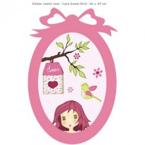 Stickers cadre -   Luna Sweet Bird - Cadre rose
