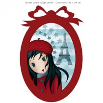 Stickers cadre -   Luna Paris - Cadre rouge cerise