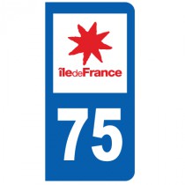 Stickers plaque 75 Paris