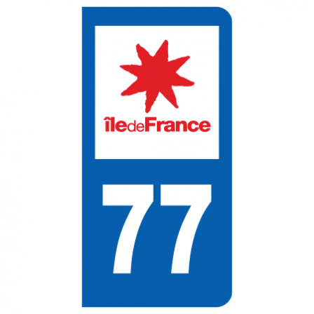 Stickers plaque 77 Seine-et-Marne