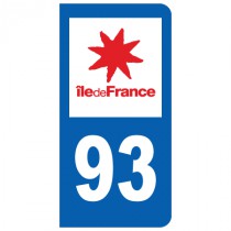 Stickers plaque 93 Seine-Saint-Denis