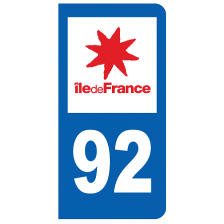 Stickers plaque 92 Hauts-de-Seine