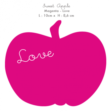 Stickers Home Déco -  Apple Sweet - Magenta - Love