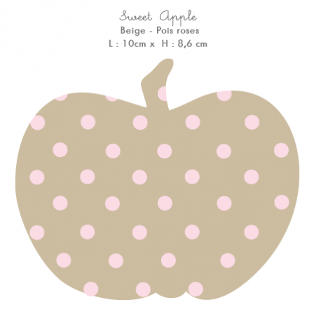 Stickers Home Déco -  Apple Sweet - Beige - Pois roses