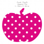 Stickers Home Déco - Apple Sweet - Magenta - Pois blancs