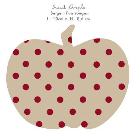 Stickers Home Déco - Apple Sweet - Beige - Pois rouges
