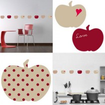 Stickers Home Déco - Apple Sweet - Beige - Pois rouges