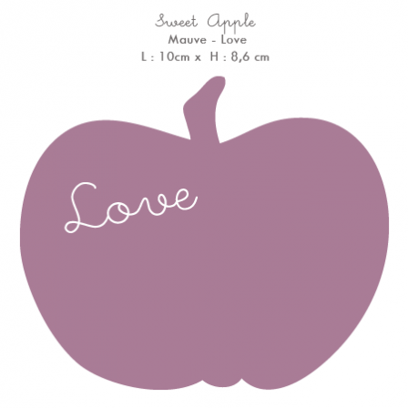 Stickers Home Déco - Apple Sweet - Mauve - Love