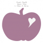 Stickers Home Déco - Apple Sweet - Mauve - Coeur blanc