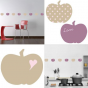 Stickers Home Déco - Apple Sweet - Beige - Coeur rose
