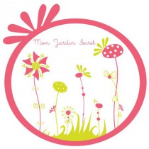 Stickers Sweet Graphique - cadre oval - Mon Jardin Secret - Fond blanc