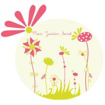 Stickers Sweet Graphique - Mon Jardin Secret - Fond Tilleul - Oval