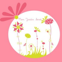 Stickers Sweet Graphique - Mon Jardin Secret - Fond blanc - Oval