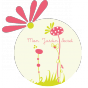 Stickers Sweet Graphique - Mon Jardin Secret - Extrait - Fond Tilleul - Rond