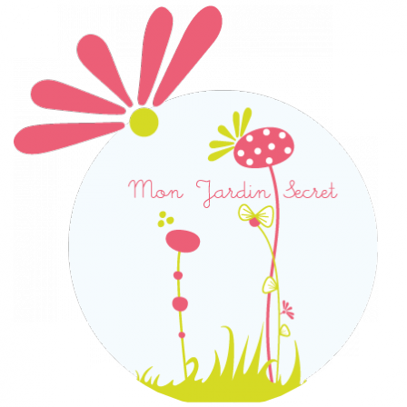 Stickers Sweet Graphique - Mon Jardin Secret - Extrait - Fond bleu - Rond