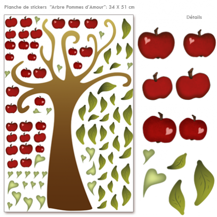 Stickers illustration -  Arbre Pommes d Amour