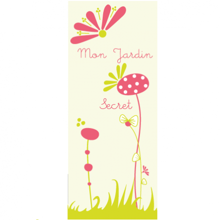 Stickers porte - Mon Jardin Secret - Fond Tilleul